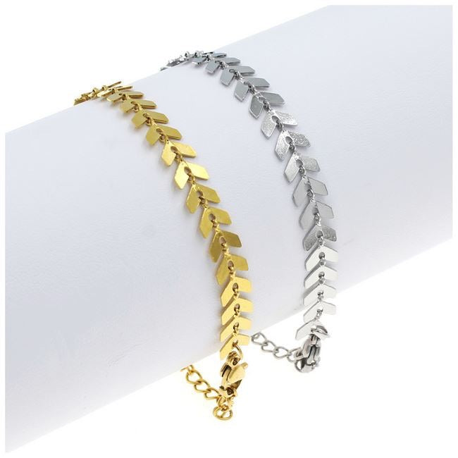 Ατσάλινη Αλυσίδα Χεριού - Arrow Bracelet (χρυσό, ασημί)