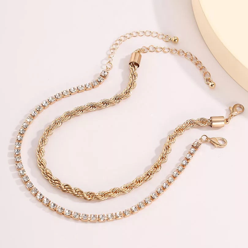 Σετ Αλυσίδες Ποδιού - The Anklet Set 7 (χρυσό, ασημί)
