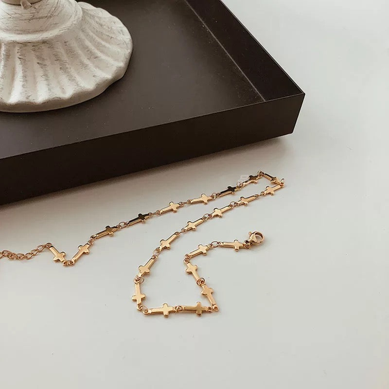Ατσάλινη Αλυσίδα Λαιμού(unisex) - All Star Necklace (ασημί,χρυσό)