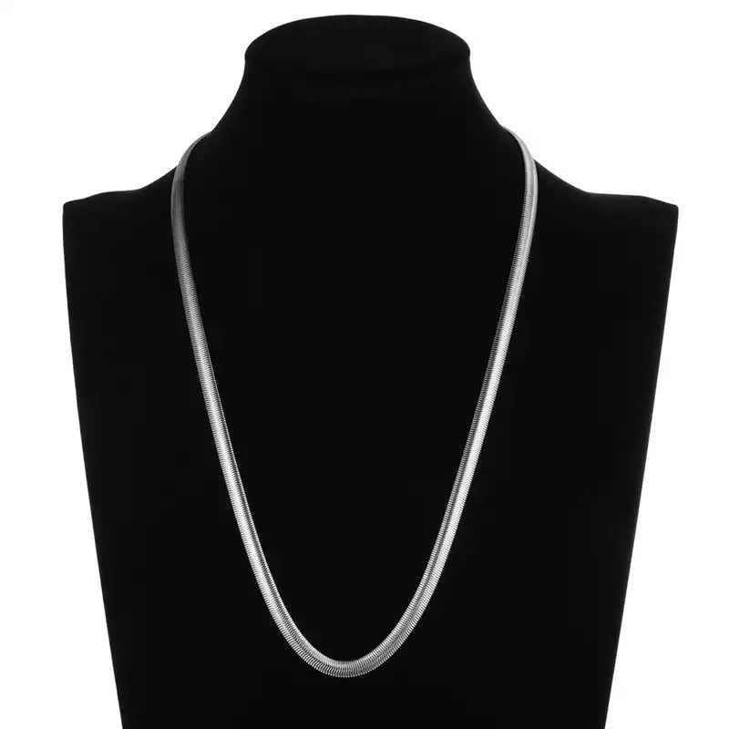 Ατσάλινη Αλυσίδα Λαιμού Φίδι - Snake Flat 45cm (χρυσό, ασημί, ροζ χρυσό )