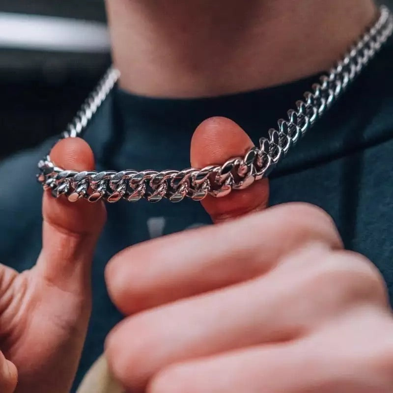 Ατσάλινη Αλυσίδα Λαιμού(unisex) - Donot Chain Necklace (χρυσό-ασημί)