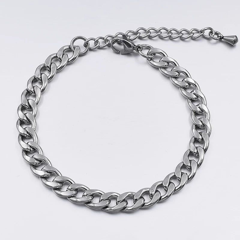 Ατσάλινη Αλυσίδα Ποδιού - Chunky Chain Anklet (χρυσό, ασημί)