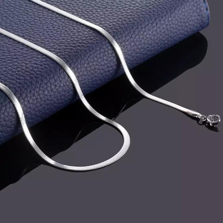 Ατσάλινη Αλυσίδα Λαιμού Φίδι - Snake Necklace 45cm ( ασημί,χρυσό,ροζ χρυσό )