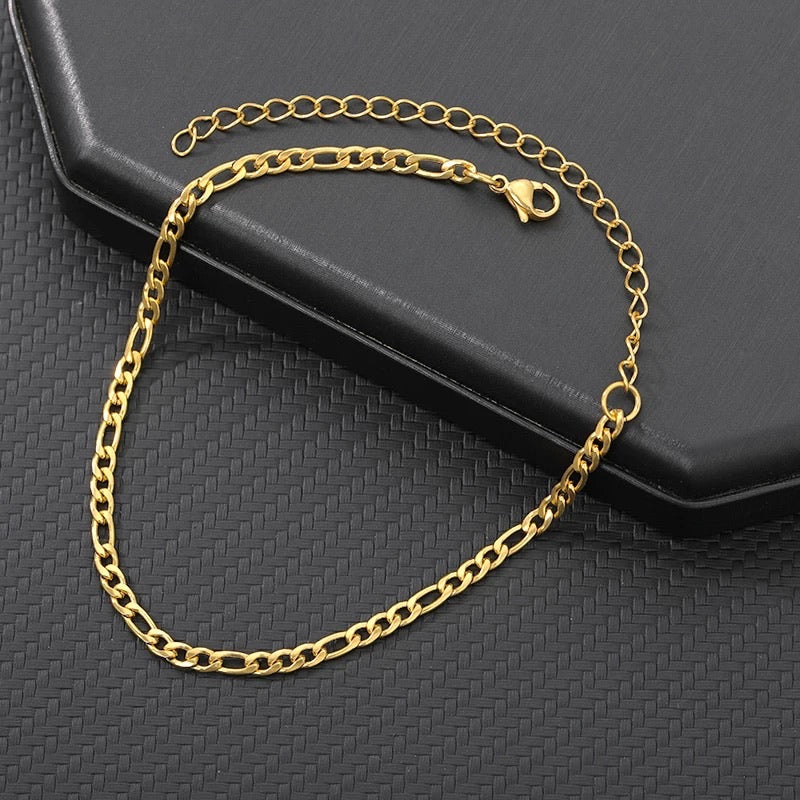 Ατσάλινη Αλυσίδα Ποδιού - Link Anklet Chain (xρυσό,ασημί)