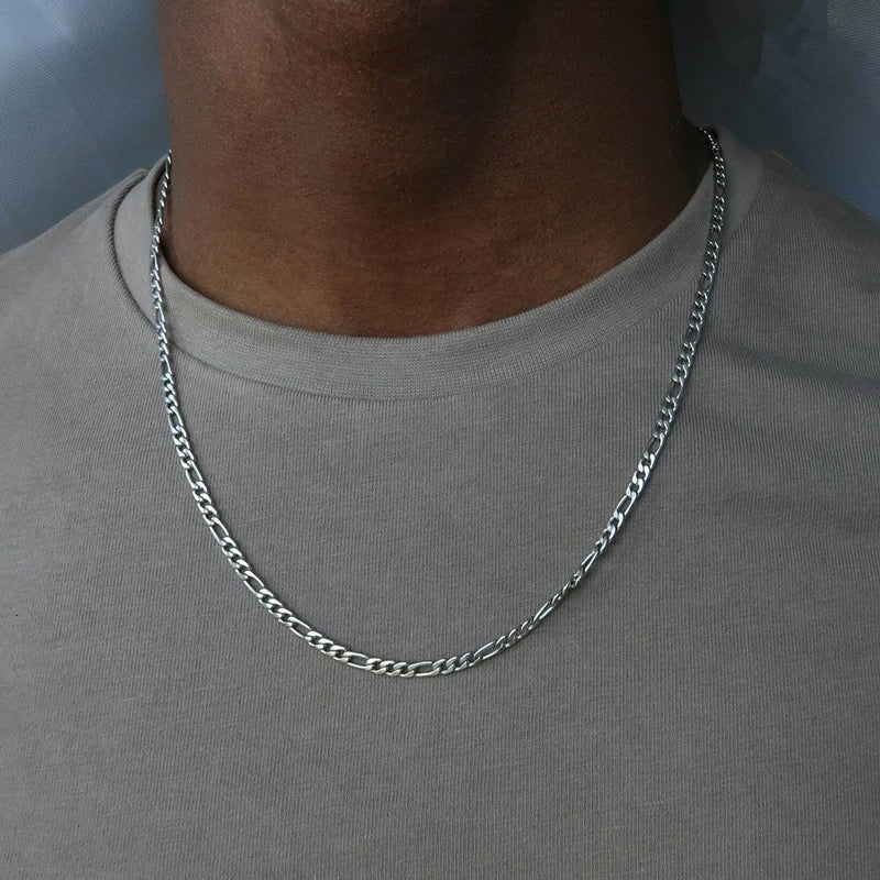 Ατσάλινη Αλυσίδα Λαιμού (Unisex ) - Figaro Chain (χρυσό-ασημί)