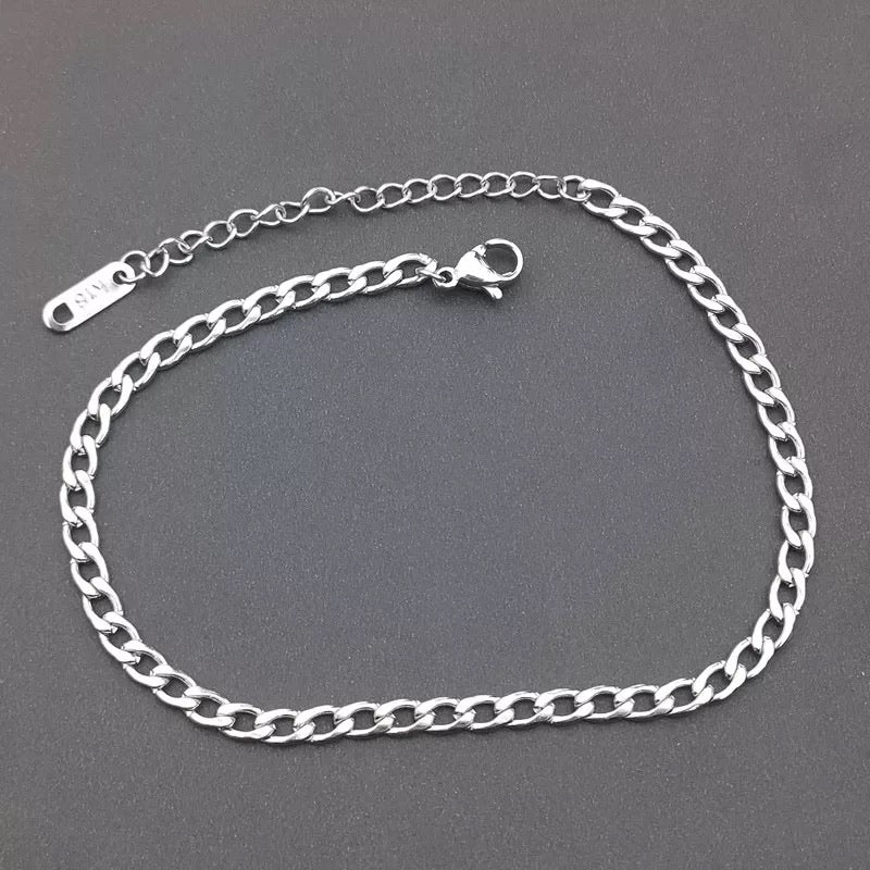 Ατσάλινη Aλυσίδα Ποδιού - Cuban Anklet (χρυσό, ασημί)