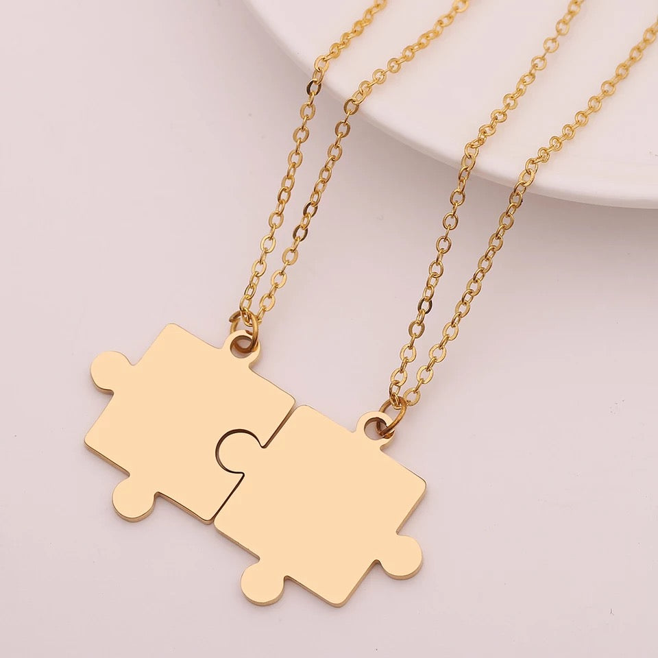 Κολιέ για ζευγάρια Παζλ - Puzzle Set Gold
