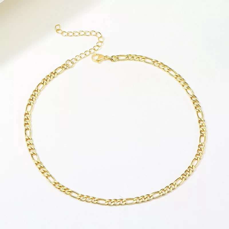 Ατσάλινη Αλυσίδα Λαιμού (Unisex ) - Figaro Chain (χρυσό-ασημί)