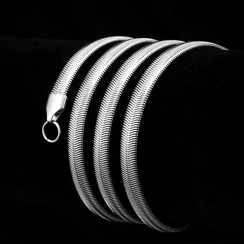 Ατσάλινη Αλυσίδα Λαιμού Φίδι - Snake Flat 45cm (χρυσό, ασημί, ροζ χρυσό )