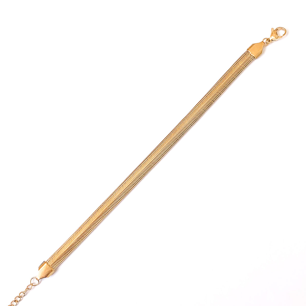 Ατσάλινη Αλυσίδα Χεριού - Snake Flat Bracelet (ασημί, χρυσό, ροζ χρυσό)