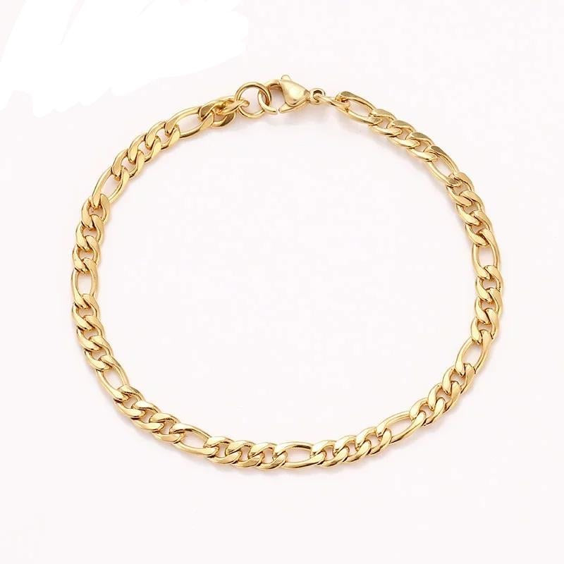 Ατσάλινο Βραχιόλι - Cana Chain Bracelet 0.4cm Πλάτος (ασημί, χρυσό)