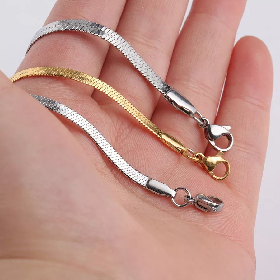 Ατσάλινη Αλυσίδα Χεριού Φίδι - Snake Chain ( ασημί, χρυσό, ροζ χρυσό)